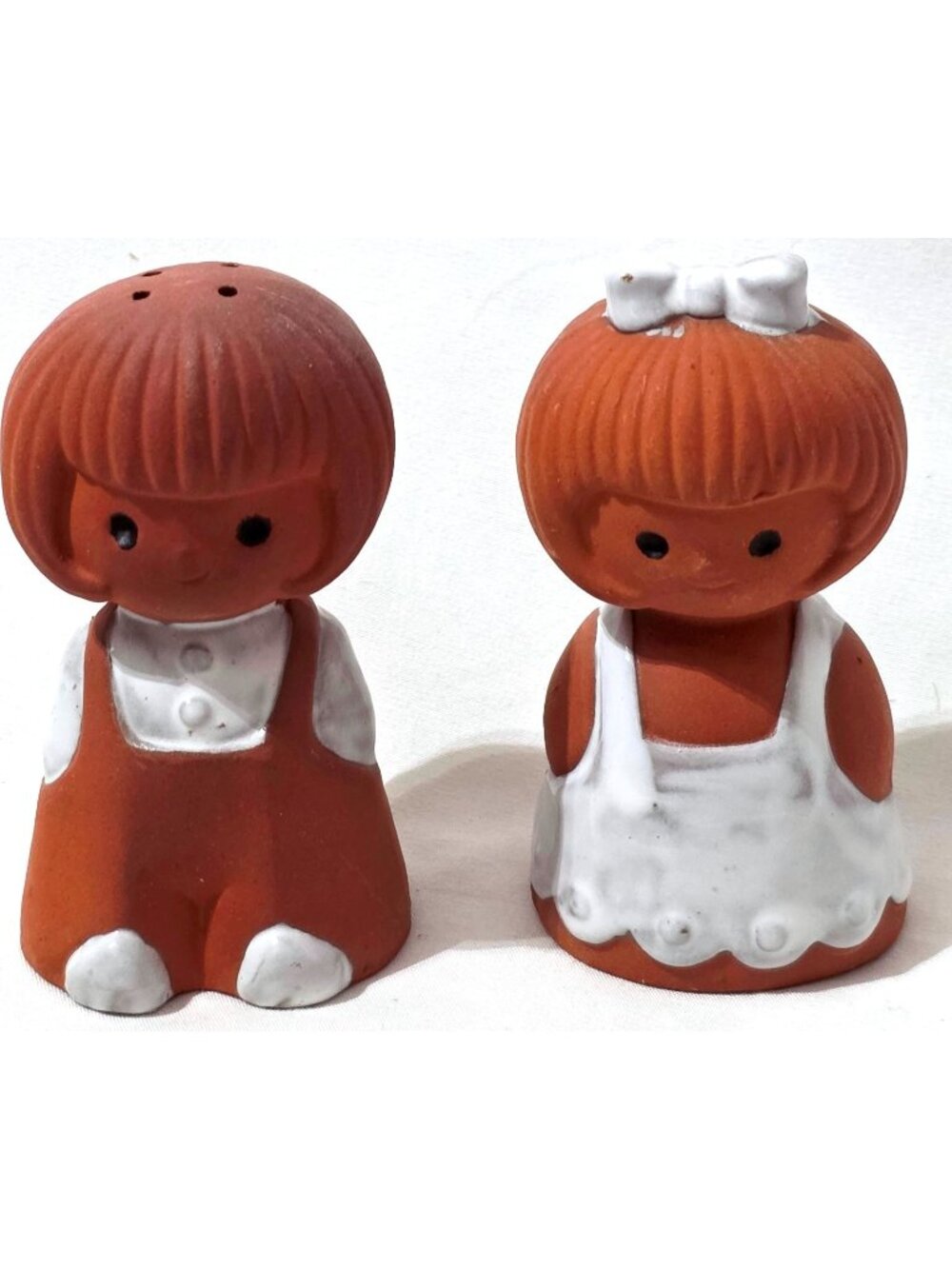 Holt Howard terracotta Christmas GINGERBREAD BOY GIRL Salt Pepper Shakers 1970s